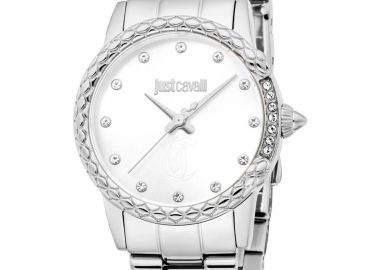 JUST CAVALLI Fiorenza Crystals - JC1L310M0055, Silver case with Stainless Steel Bracelet - Just Cavalli - 