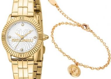 JUST CAVALLI Raffinata Mini Gift Set - JC1L328M0055, Gold case with Stainless Steel Bracelet - Just Cavalli - 