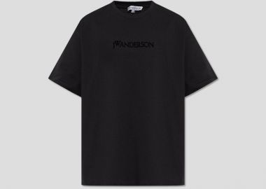 JWANDERSON Ανδρικό Μαύρο Logo Embroidery T-Shirt - JWANDERSON - 