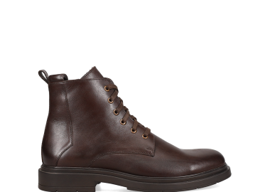 Καφέ ανδρικό δερμάτινο μποτάκι - MIGATO - 