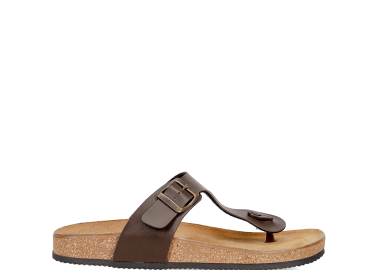 Καφέ ανδρικό footbed σανδάλι - EASY WALK - 