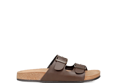 Καφέ ανδρικό footbed σανδάλι - EASY WALK - 