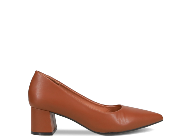 Καφέ δερμάτινη γόβα - MIGATO - 