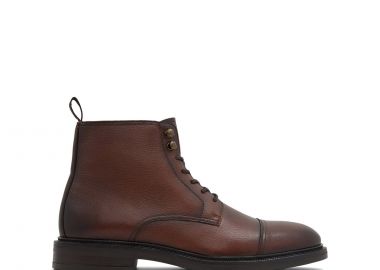 Καφέ δερμάτινο ανδρικό μποτάκι UNILIS - ALDO - 