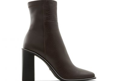 Καφέ δερμάτινο μποτάκι LIIAM - ALDO - 