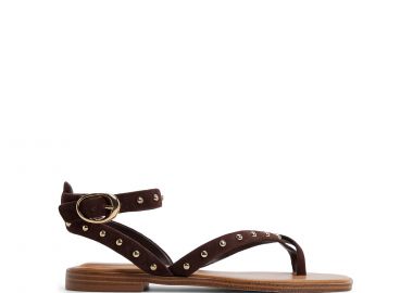 Καφέ δερμάτινο σανδάλι DARESSI - ALDO - 