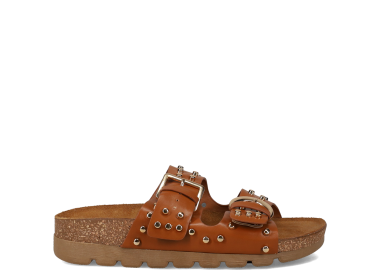 Καφέ footbed σανδάλι - EASY WALK - 