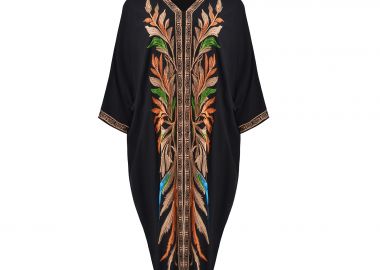 Καφτάνι βισκόζη με floral κέντημα - MAT FASHION - 