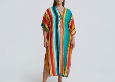 Καφτάνι βισκόζη multicolor print - MAT FASHION - 
