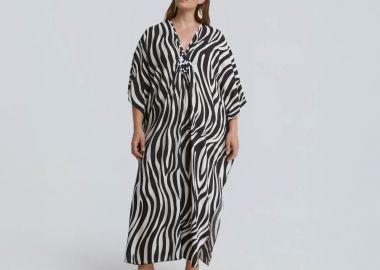 Καφτάνι βισκόζη zebra print - MAT FASHION - 
