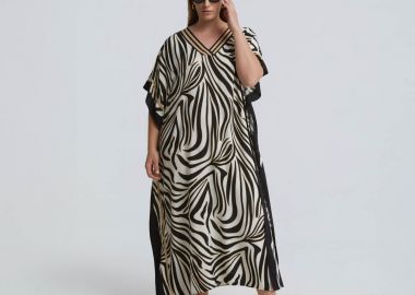 Καφτάνι βισκόζη zebra print - MAT FASHION - 