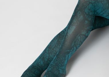 Καλσόν 50den με σχέδιο σε πετρόλ χρώμα -  - 
