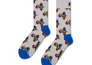 Κάλτσες ανδρικές Happy Socks Γκρι P003204 Motor Bike Sock 100 - Happy Socks - 