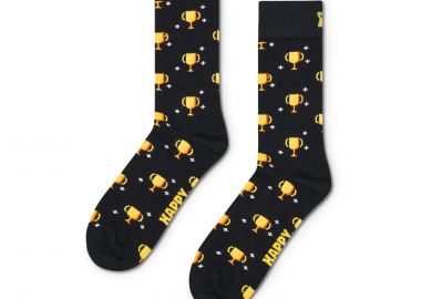 Κάλτσες ανδρικές Happy Socks Μαύρο P003163 You Win Sock 100 - Happy Socks - 