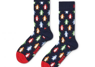 Κάλτσες ανδρικές Happy Socks Μπλε P003782 Penguin Sock 100 - Happy Socks - 