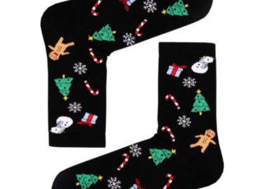 Κάλτσες Christmas σε μαύρο unisex - chetic socks - 