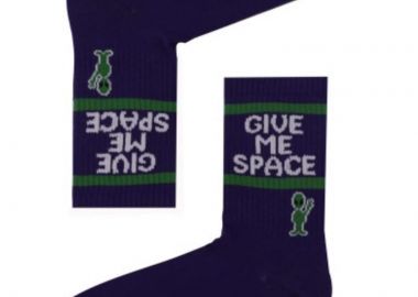 Κάλτσες Give Me Space Alien μοβ unisex - chetic socks - 