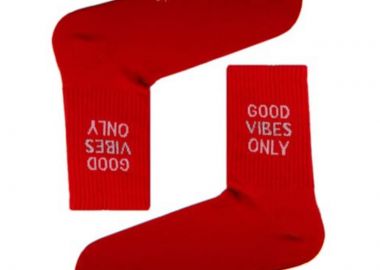 Κάλτσες Good Vibes Only κόκκινο unisex - chetic socks - 