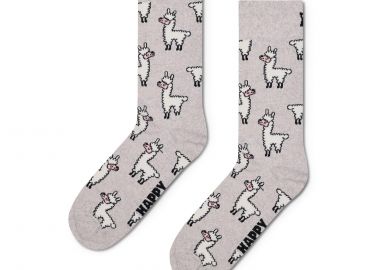 Κάλτσες γυναικείες Happy Socks Γκρι P003192 Llama Sock 100 - Happy Socks - 