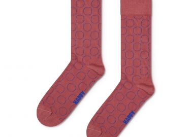 Κάλτσες γυναικείες Happy Socks Κόκκινο P003598 Big Dot Natural Dye Sock 100 - Happy Socks - 