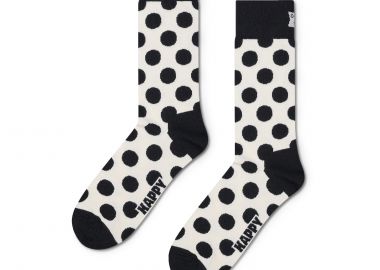 Κάλτσες γυναικείες Happy Socks Λευκό-Μαύρο P003213 Big Dot Sock 100 - Happy Socks - 