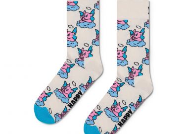 Κάλτσες γυναικείες Happy Socks Λευκό P003195 Good Pig Sock 100 - Happy Socks - 