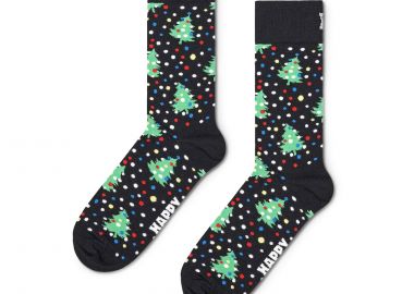 Κάλτσες γυναικείες Happy Socks Μαύρο CHN01-9300 Christmas Night Sock 100 - Happy Socks - 