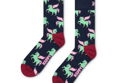 Κάλτσες γυναικείες Happy Socks Μαύρο P003178 Pegasus Sock 100 - Happy Socks - 