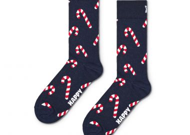 Κάλτσες γυναικείες Happy Socks Μπλε SCAN01-6500 Candy Cane Sock 100 - Happy Socks - 