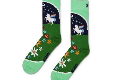 Κάλτσες γυναικείες Happy Socks Πράσινο P003177 Pegasus Land Sock 100 - Happy Socks - 