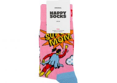 Κάλτσες γυναικείες Happy Socks Ρόζ P003517 Flying Super Mom Sock 100 - Happy Socks - 