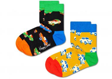 Κάλτσες Happy Socks 2-Pack Kids Car KCAR02-9300-1000 Unisex Παιδικό - Happy Socks - 