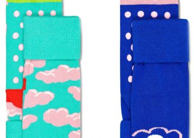 Κάλτσες Happy Socks 2-Pack Kids Clouds Anti-Slip KCLO19-6300-1000 Unisex Παιδικό - Happy Socks - 