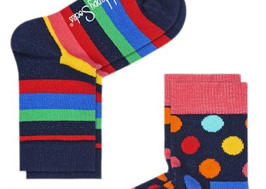 Κάλτσες Happy Socks 2-pack Stripe KSTR02-6002-1000 Unisex Παιδικό - Happy Socks - 