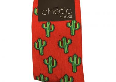 Κάλτσες κόκκινο με κάκτο unisex - SOU - 
