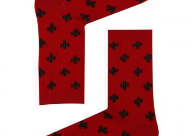 Κάλτσες με κάκτο κόκκινο unisex - chetic socks - 