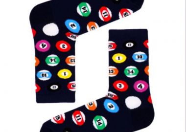 Κάλτσες με σχέδιο μπάλες μπιλιάρδου σε μαύρο unisex - chetic socks - 