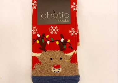 Κάλτσες με σχέδιο τάρανδο unisex - SOU - 