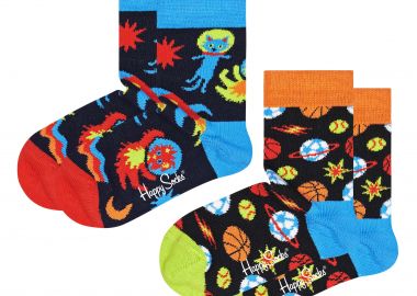 ΚΑΛΤΣΕΣ ΠΑΙΔΙΚΕΣ 2-PACK SPACETIME SOCKS ΠΟΛΥΧΡΩΜΟ - HAPPY SOCKS - 