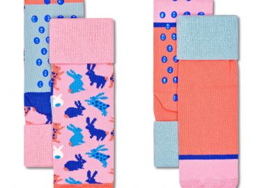 ΚΑΛΤΣΕΣ ΠΑΙΔΙΚΕΣ ΑΝΤΙΟΛΙΣΘΗΤΙΚΕΣ 2-PACK BUNNY ΠΟΛΥΧΡΩΜΟ - HAPPY SOCKS - 