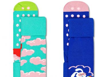 ΚΑΛΤΣΕΣ ΠΑΙΔΙΚΕΣ ΑΝΤΙΟΛΙΣΘΗΤΙΚΕΣ 2-PACK KIDS CLOUDS ANTI-SLIP ΠΟΛΥΧΡΩΜΟ - HAPPY SOCKS - 