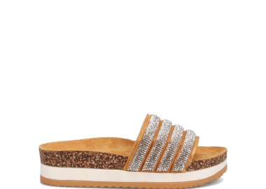 Καμηλό footbed flatform σανδάλι - CAMILLE - 