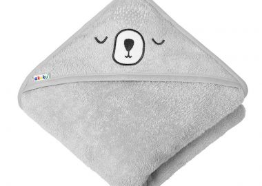 Κάπα Βαμβακερή-Terry 100x100εκ. Αρκουδάκι Γκρι akuku A0662 - akuku - 