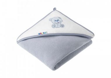 Κάπα Βαμβακερή-Terry 100x100εκ. Αρκουδάκι Γκρι akuku A1258 - akuku - 