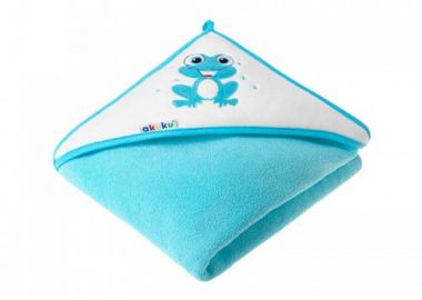 Κάπα Βαμβακερή-Terry 100x100εκ. Βατραχάκι Τυρκουάζ akuku A1256 - akuku - 