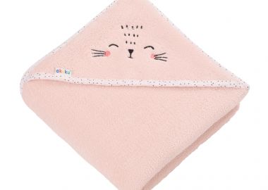 Κάπα Βαμβακερή-Terry 100x100εκ. Γατούλα Ροζ akuku A0664 - akuku - 