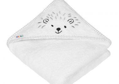 Κάπα Βαμβακερή-Terry 100x100εκ. Σκαντζόχοιρος Λευκή akuku A0661 - akuku - 