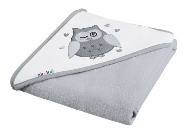 Κάπα Βαμβακερή-Terry 80x80εκ. Κουκουβάγια Γκρι akuku A1238 - akuku - 