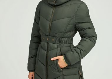 Καπιτονέ μακρύ puffer μπουφάν με κουκούλα - FUNKY BUDDHA - 