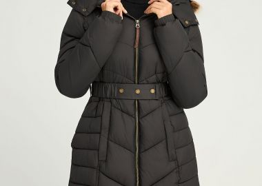 Καπιτονέ μακρύ puffer μπουφάν με κουκούλα - FUNKY BUDDHA - 